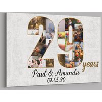 29. Jahrestag Geschenke Benutzerdefinierte Collage Foto Leinwand Personalisierte Wand Kunst Hochzeitstag Geschenk 29 Jahre Verheiratet Frau Mann von TeerrificGift