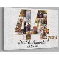 44 Jahre Jahrestagsgeschenke Benutzerdefinierte Collage Foto Leinwand Personalisierte Wand Kunst Hochzeitstag Geschenk Verheiratet Frau Mann von TeerrificGift