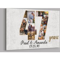 47. Jahrestagsgeschenke Benutzerdefinierte Collage Foto Leinwand Personalisierte Wandkunst Hochzeitstag Geschenk 47 Jahre Verheiratet Frau Mann von TeerrificGift