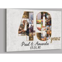 49 Jahre Jubiläumsgeschenke Benutzerdefinierte Collage Foto Leinwand Personalisierte Wand Kunst Hochzeitstag Geschenk Verheiratet Wife Ehemann von TeerrificGift