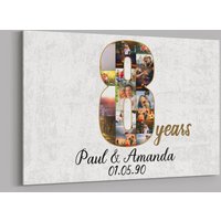 8. Jahrestag Geschenke Benutzerdefinierte Collage Foto Leinwand Personalisierte Wand Kunst Hochzeitstag Geschenk 8 Jahre Verheiratet Frau Mann von TeerrificGift