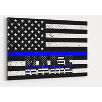Custom Fine Blue Line Flagge Leinwand Kunst Personalisiertes Polizei Geschenk von TeerrificGift