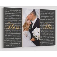Hochzeitsgelübde Mr Und Mrs, Custom Gelübde, Seine Ihr Gelübde Hochzeit Leinwand Kunst 5. Hochzeitstag Geschenk Hochzeitslied Text Art Erster Tanz von TeerrificGift