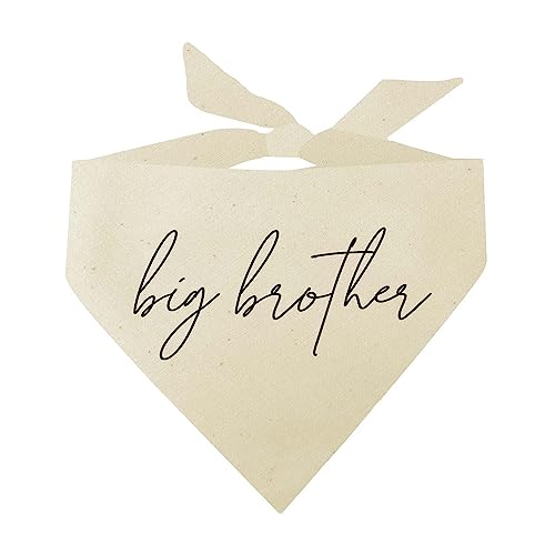 Big Brother Script Boho-Hundehalstuch, 100 % ungebleichte Baumwolle, Dreiecksform, Schwangerschaftsankündigung, Fotoshooting, hergestellt in den USA, passende Familie, Geschlecht enthüllen, Natur von Tees & Tails