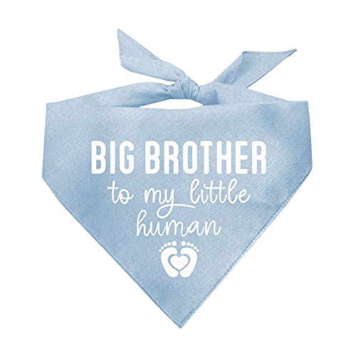 Big Brother to My Little Human Dog Bandana, 100% Baumwolle, verstellbares Dreieck, Schwangerschaftsankündigung, Fotoshooting-Requisite, Geschlechtsoffenbarung, Babyblau Big Brother to My Little Human Dog Bandana, 100% Baumwolle, verstellbares Dreieck, Schwangerschaftsankündigung, Fotoshooting-Requisite, Geschlechtsoffenbarung, Babyblau von Tees & Tails