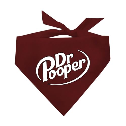 Dr. Pooper Hundehalstuch, 100 % Baumwolle, verstellbares Dreieck, hergestellt in den USA, lustiges Getränk, Parodie für Halloween, Dunkelrot, Einheitsgröße (1375) von Tees & Tails