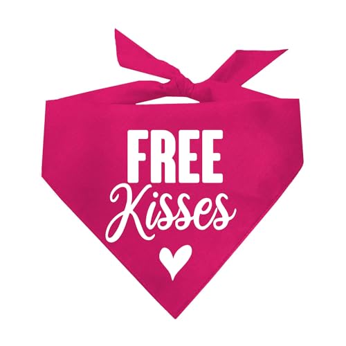 Free Kisses Hundehalstuch mit Herz, Hot Pink, OS 196 von Tees & Tails