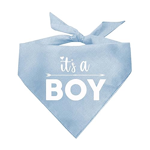 It's A Boy Hundehalstuch, 100 % Baumwolle, verstellbares Dreieck, hergestellt in den USA, Schwangerschaftsankündigung, Fotoshooting-Requisite, Babyblau, Einheitsgröße (422) von Tees & Tails