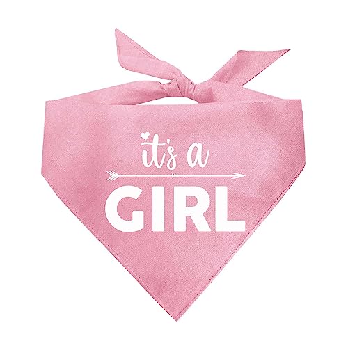 It's A Girl Gender Reveal/Baby Ankündigung Hund Bandana (Baby Pink, XS 423) von Tees & Tails