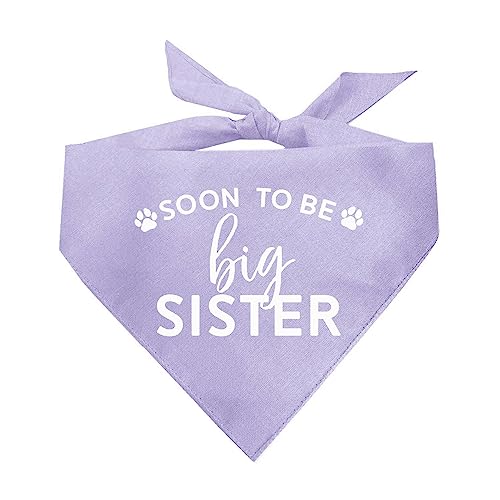 Soon to Be Big Sister Gender Reveal/Baby Ankündigung Hund Bandana (Lavendel, OS 56) von Tees & Tails