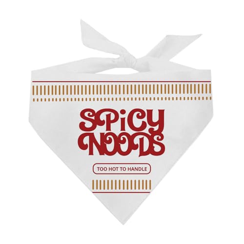 Spicy Noods Hundehalstuch, 100 % Baumwolle, verstellbares Dreieck, hergestellt in den USA, lustiges Instant-Ramen-Nudel-Kostüm, Halloween, Weiß, Einheitsgröße (1368) von Tees & Tails
