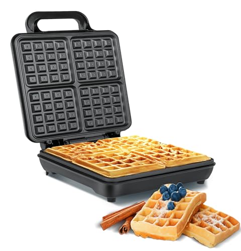 Teesa TSA3224 4 Waffeleisen, belgische Waffeln, schwarz von Teesa