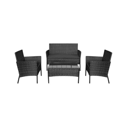 Teesa Technorattan Gartenmöbel Set Tisch Stühle Terrasse Balkon von Teesa