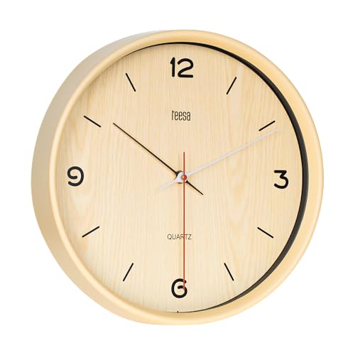 Teesa Uhr Analog Wand Universal 30 cm TSA0048 Hellbraun von Teesa