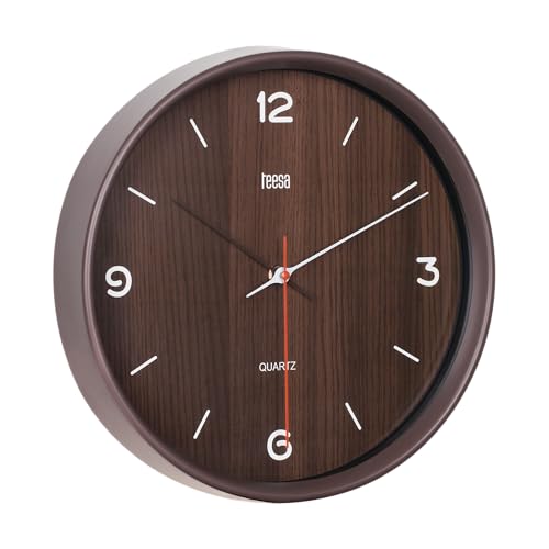 Teesa Uhr Analog Wand Universal 30 cm TSA0048DB Dunkelbraun von Teesa
