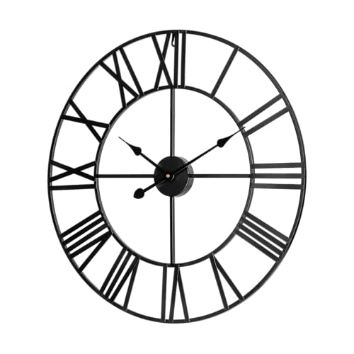 Teesa Wanduhr Analog groß Aluminium 60cm TSA0039 Schwarz von Teesa
