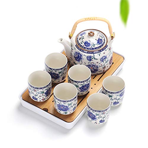 Tee-Set Home Set Kung Fu Tee-Set Teekanne Tasse Kombination blau und weiß Porzellan Faule Tee-Set von Teeservice