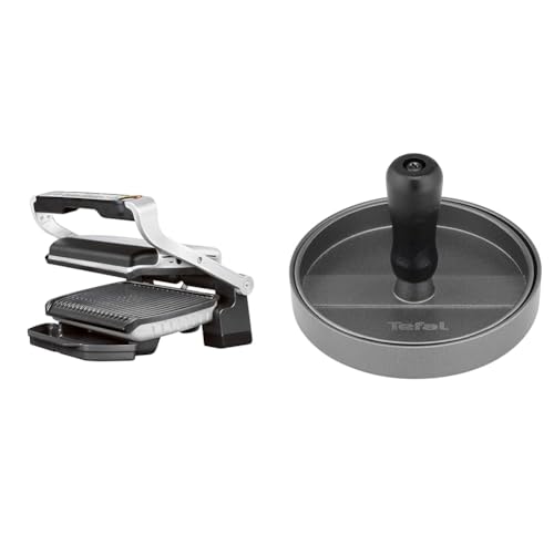 Bundle aus Tefal Optigrill GC705D | intelligenter Kontaktgrill | 6 automatische Programme + Tefal K18511 Hamburger-Presse, Aluminiumguss von Tefal