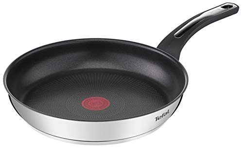 Tefal Emotion Pfanne 24 cm, Antihaftbeschichtung, gleichmäßige Wärmeverteilung, elegantes Design, robuster Griff, Induktion, Kochanzeige E3000404, Cranberry von Tefal