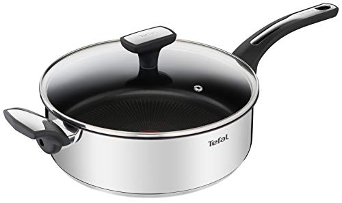 Tefal Emotion Bratpfanne, tief, 26 cm, Edelstahl, sichere Antihaftbeschichtung, dicke Unterseite, gleichmäßige Wärmeverteilung, Thermo-Signal, Elegance, robuster Griff, Induktion E3007704 von Tefal