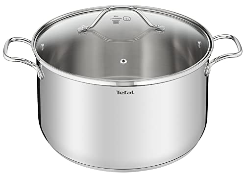 Tefal Intuition XL B8649004 Catering, Edelstahl, 28 x 23 cm, 12 l, Induktion, Edelstahl 18/10, Premium-Qualität, Größe XL, robuste Griffe, Deckel aus Edelstahl von Tefal