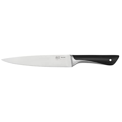 Jamie Oliver by Tefal K26702 Fleisch-/Schinkenmesser 20 cm | hohe Schneideleistung | unverwechselbares Design | widerstandsfähige und langlebige Klingen | Edelstahl/Schwarz von Tefal