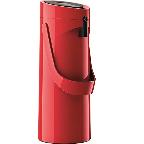 TEFAL K3140314 Ponza Pumpthermos Rot 1 L Einfache Pumpfunktion Mit Großzügigem Pumpvolumen Warm Bis Zu 12 Stunden Kalt Bis Zu 24 Stunden von Tefal