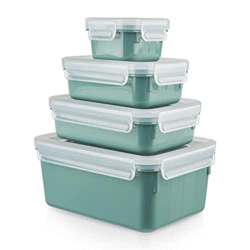 Tefal Masterseal Colour Edition Wassergrün, rechteckig, 4-teiliges Set, 100% luftdicht, 100% sicher, spülmaschinenfest, trendige Farben N1031010 von Tefal