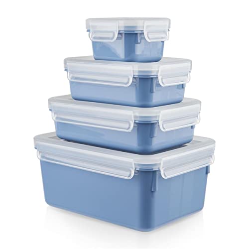 Tefal Masterseal Colour Edition Aquablau, rechteckig, 4-teilig, 100% luftdicht, 100% sicher, spülmaschinenfest, trendige Farben N1030810 von Tefal