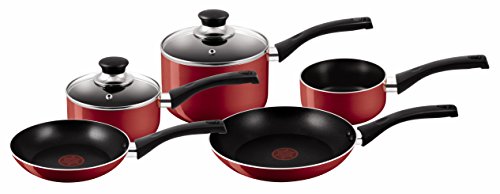 Tefal, Bistro Kochgeschirr, Aluminium, Emailliert, rot, 5 Teile von Tefal