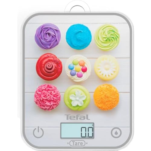 Tefal, Optisss BC50D4V0 Elektronische Küchenwaage, leicht ablesbares Display, kratzfest, Kapazität 5 kg, Weiß von Tefal