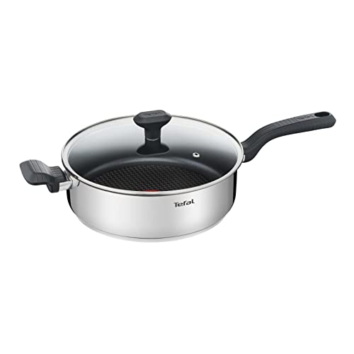 Tefal 24 cm Comfort Max Edelstahl-Kochtopf mit Deckel, edelstahl, silber, 26 cm von Tefal