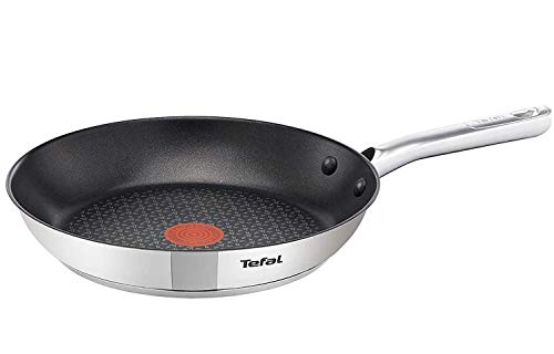 Tefal A43554 Induktion 24cm, Edelstahl Antihaftbeschichtung, Induktionsherd geeignet, Antihaft Bratpfanne, Genieteter ergonomischer Edelstahlgriff, mit eine Pfanneneinlage aus Filz, Pfanne 24 cm von Tefal