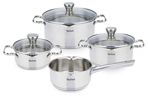 Tefal A705A8 Duetto Edelstahl Kochtopf-Set | 7-Teilig induktionsgeeignet | spülmaschinengeeignet | backofengeeignet (außer Deckel) von Tefal