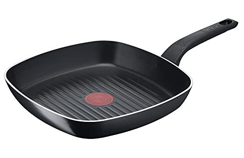 Tefal Easy Cook & Clean Grillpfanne 26x26 cm, Antihaftbeschichtung, Thermo-Signal Temperaturindikator, Schwarz, B5554032 (keine Induktion) von Tefal