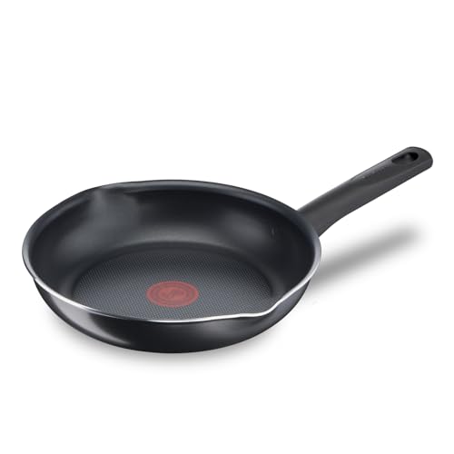 Tefal Day by Day On Bratpfanne, 24 cm, Antihaftbeschichtung, Thermo-Signal bei guter Brattemperatur, NICHT induktionsgeeignet, tiefe Form, mühelose Reinigung, Aluminium, Schwarz, B56404 von Tefal