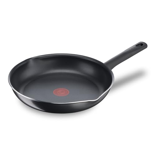 Tefal Day By Day ON B56406 Bratpfanne, 28 cm, Tiefe Form, Gas-, Elektro- Und Keramikherde, Mühelose Reinigung, Hohe Leistung, Antihaftbeschichtung, Ausgießer, Thermo-Signal, Schwarz von Tefal