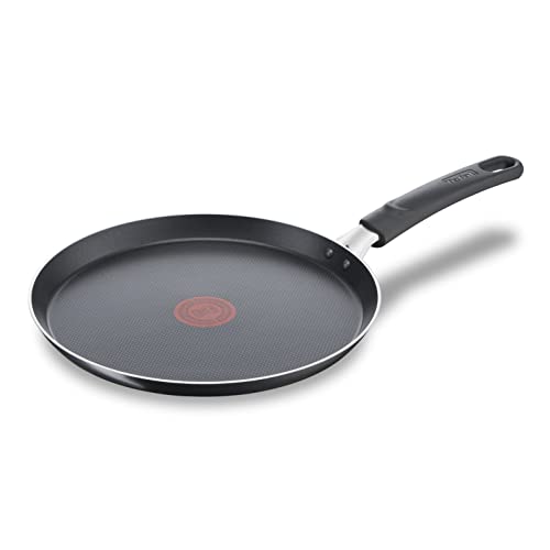Tefal Day by Day On Crêpepfanne 25 cm, Pancake Pfanne mit Antihaftbeschichtung, Crepe Pfanne mit Thermo-Signal bei guter Brattemperatur, NICHT induktionsgeeignet, Aluminium, Made in France, B56410 von Tefal