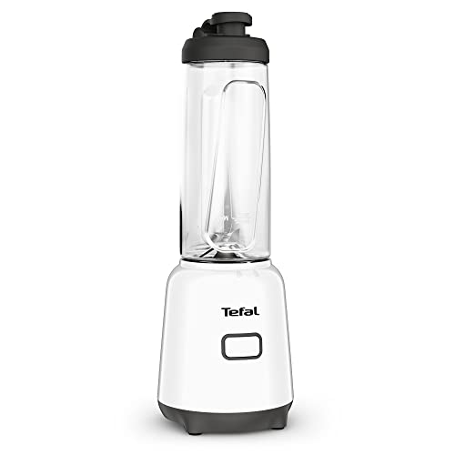 Tefal BL1501 Mix & Move Mini-Standmixer | inkl. To-Go-Flasche aus Premium Tritan | 300 Watt | platzsparendes Design | abnehmbare Klingen | einfache, ergonomische Einknopfbedienung | Weiß/Schwarz von Tefal