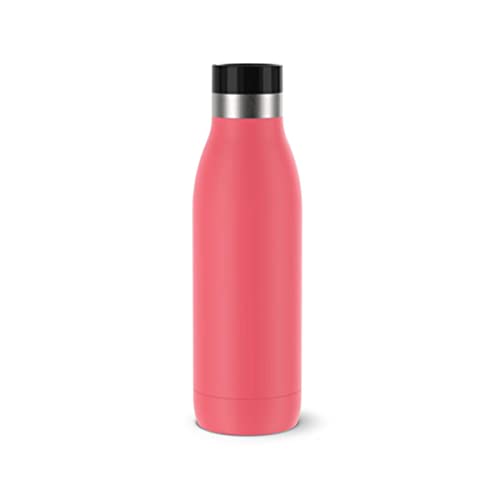 TEFAL BLUDROP Trinkflasche | Wiederverwendbare Edelstahlflasche | Heiß- und Kaltgetränke | Spülmaschinenfest | Auslaufsicher | 0.5L | Coral von Tefal