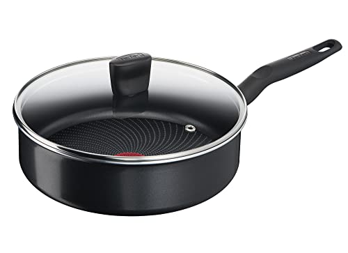 Tefal C26732 Start'Easy Schmorpfanne mit Decke 24 cm | Aluminium | Titanium-Antihaftversiegelung | Thermo-Signal-Technologie |Thermo-Fusion-Boden für alle Herdarten | Inklusive Induktion | Schwarz von Tefal