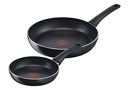 Tefal C27890 Generous Cook 2-teiliges Pfannenset, 20/28 cm, sichere Antihaftversiegelung, Thermo-Signal Temperaturanzeiger, tiefe Form, induktionsgeeignet, Schwarz von Tefal