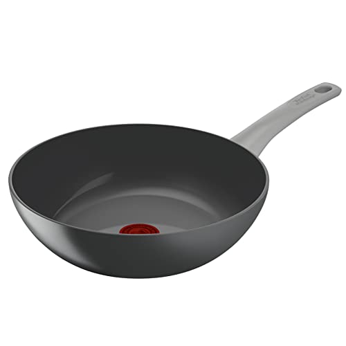 Tefal Renew On Wokpfanne Induktion 28 cm, Keramikversiegelung, umweltfreundlich recycelt, Thermo-Signal bei idealer Brattemperatur, für alle Herdarten geeignet, Made in France, grau, C42719 von Tefal