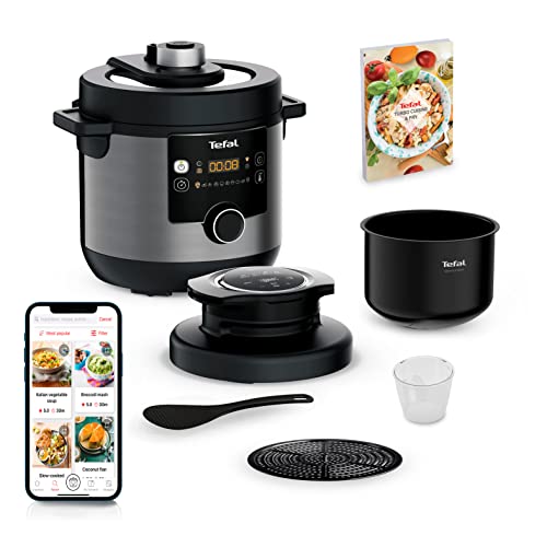 Tefal CY7788 Turbo Cuisine & Fry Multikocher, Schnellkochtopf & Heißluftfritteuse, 14 automatische Kochprogramme, Extra Crisp Deckel, vielseitig, 7,6 L Kapazität, inkl. Rezeptheft & Rezepte-App von Tefal