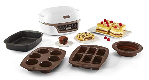Tefal Cake Factory Smart-Kuchenmaschine, Gerät, Backen, Backen, Brotmaschine, Muffins, 4 Formen, 5 Programme, kompatibel mit Crispybake KD802112 von Tefal