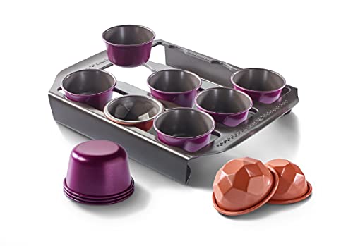 Tefal Creabake Starter-Set, Backformen, 9 Muffinförmchen, 3 Diamantformen, Antihaftbeschichtung, stapelbares System, kreative Rezepte, einfaches Backen, Eisenfarben von Tefal