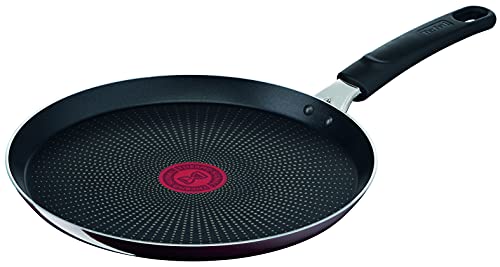 Tefal D52210 Resist Intense Crêpepfanne 25 cm | Antihaftversiegelung | Flame Protect | widerstandsfähig | Thermo-Signal | ideale Form | einfache Reinigung | sicher | Bordeauxrot von Tefal