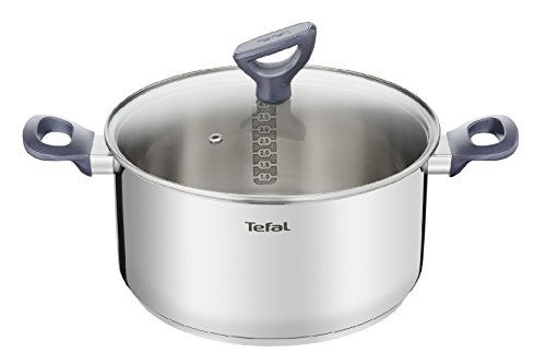 Tefal G71244 Daily Cook Kochtopf mit Deckel | 20cm | Messskala | Ausgießhilfe | induktionsgeeignet | Thermokunststoff-Griff | Edelstahl von Tefal