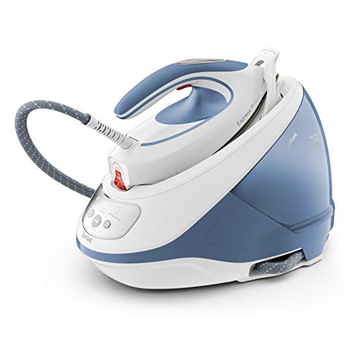 Tefal Dampfbügelstation Express Protect, leistungsstarker 7,5-Bar-Druck, Dampfstoß: 520 g/Min., 1,8 L Wassertank, Smart Temp-Technologie, Kalk-Kollektor, Bügeleisen Dampfstation, weiß/blau, SV9202 Tefal Dampfbügelstation Express Protect, leistungsstarker 7,5-Bar-Druck, Dampfstoß: 520 g/Min., 1,8 L Wassertank, Smart Temp-Technologie, Kalk-Kollektor, Bügeleisen Dampfstation, weiß/blau, SV9202 von Tefal