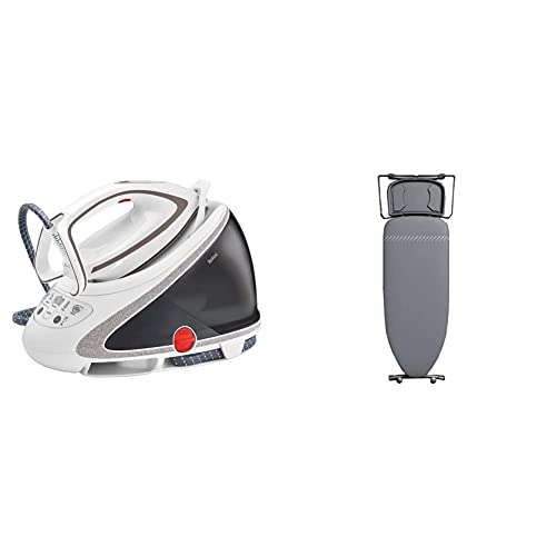 Tefal Dampfbügelstation Pro Express Ultimate GV9567 | 7,7 Bar | 155 g/Min. Kontinuierlicher Dampf & Laurastar Bügelbrett Plusboard, 42cm x 125cm, 100% Baumwolle, 9Kg, Bequeme Lagerung, Gris von Tefal